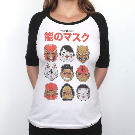 No Mask - Camiseta Raglan Manga Longa Feminina