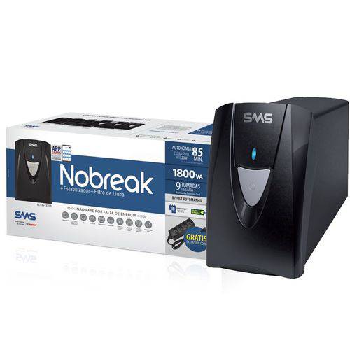 Nobreak Interactive Sms 27298 Net4+ 1500 Va Expert Entrada Bivolt Saída 115v 5 Tomadas + Extensão /