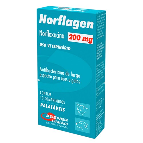 Norflagen 200mg para Cães e Gatos Uso Veterinário com 10 Comprimidos