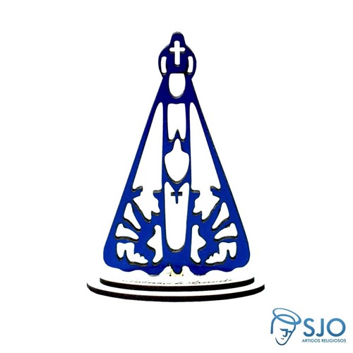 Nossa Senhora Aparecida em Madeira Azul - 22 Cm | SJO Artigos Religiosos