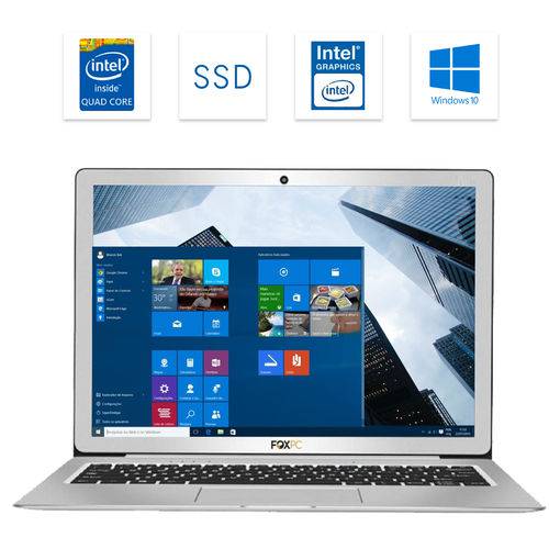 Notebook Mobile Fx14p Intel Quad Core 4gb Ssd 32gb + Ssd 480gb Tela Led 14" Windows 10 Pro - Bivolt