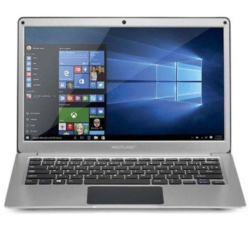 Notebook Multilaser 13.3 Pol 4GB 64GB (32+32SD) Windows 10 Dual Core Prata - PC222