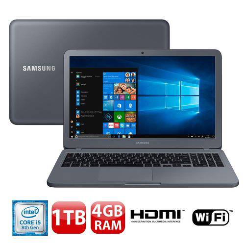 Notebook Samsung Expert X20 NP350XAA-KFWBR, Core I5-8250U, 4GB, 1TB, Full HD 15.6”, Windows 1
