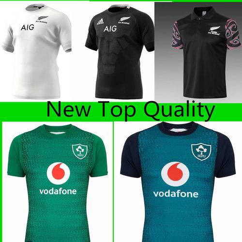 Novo 2019 Top Quality Todos os Negros Irlandes Nrl Maori Todos os Negros Casa Fora de Secagem Rapida Maillots de Camisas de Rugby Tamanho: S -3xl T-shirt