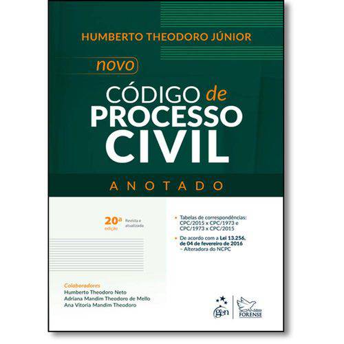 Novo Codigo de Processo Civil - Anotado - 20 Ed