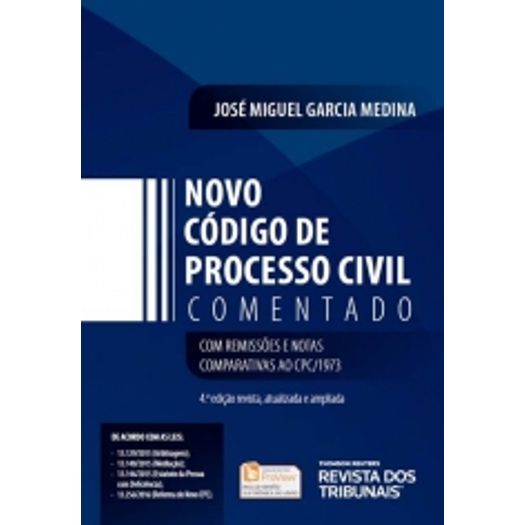 Novo Codigo de Processo Civil Comentado - Medina - Rt - 4 Ed
