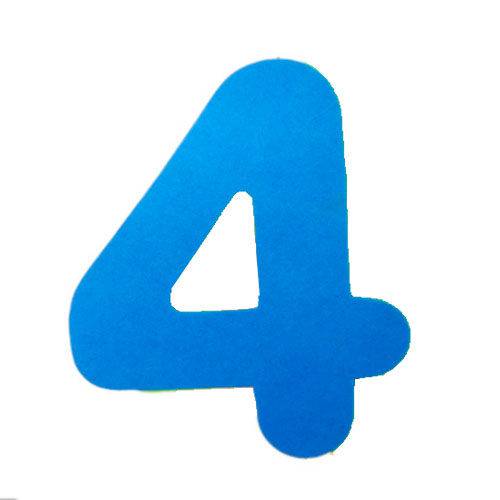 Número 4 em Eva Azul com 10 Unidades 13cm Evamax