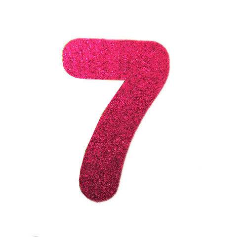 Número 7 em Eva Rosa com Glitter 13cm Evamax