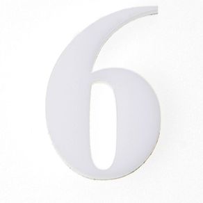 Número Acrílico Kami 4cm N.6 Branco