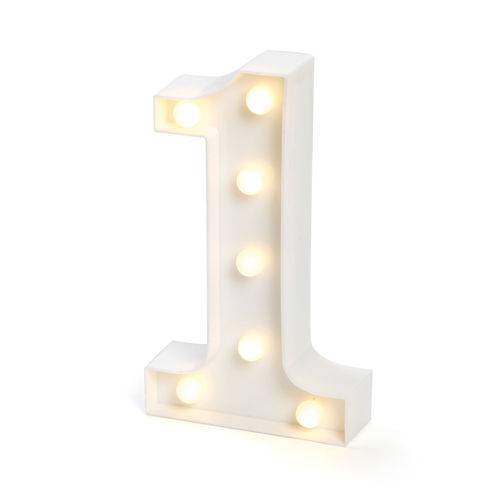 Número de Led Luminária Decorativa Luminosa 3D - Número 1