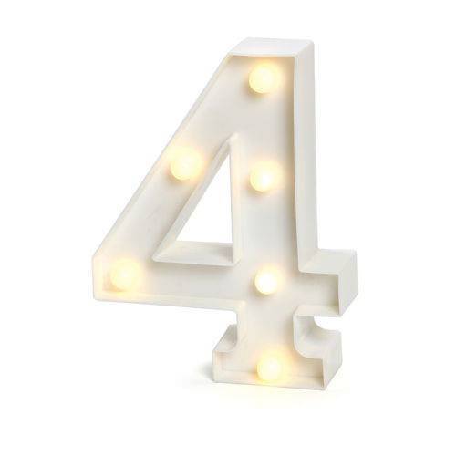 Número de Led Luminária Decorativa Luminosa 3D - Número 4