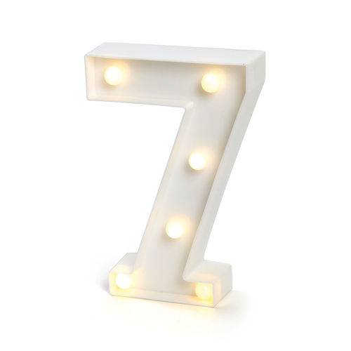 Número de Led Luminária Decorativa Luminosa 3D - Número 7