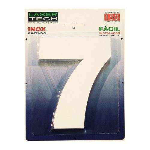 Números Inox Branco - para Fachadas - 15cm - (Nº 7)