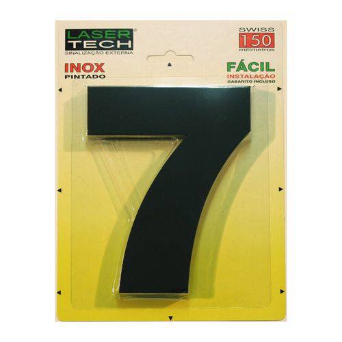 Números Inox Preto - para Fachadas - 15cm - (Nº 7)