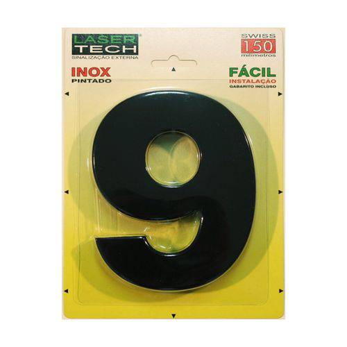 Números Inox Preto - para Fachadas - 15cm - (Nº 9)