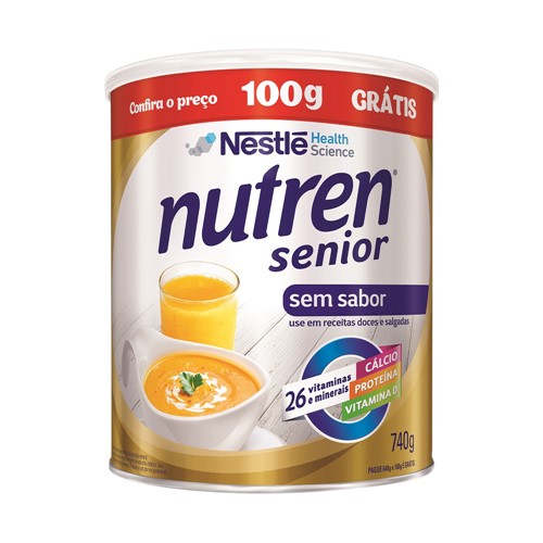 Nutren Senior Suplemento Alimentar Sem Sabor 740g Grátis 100g