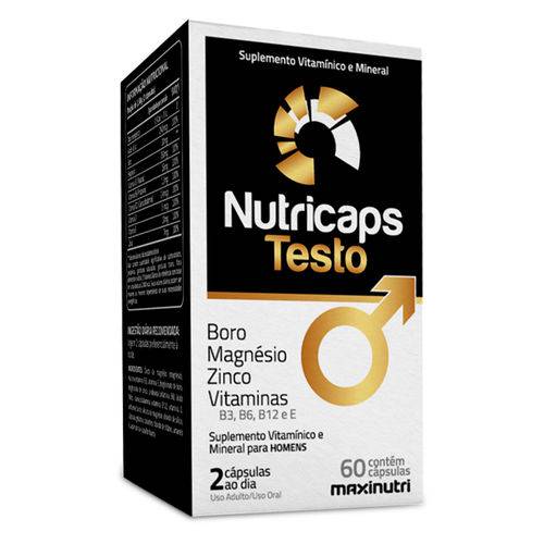 Nutricaps Testo - 60 Cápsulas - Maxinutri