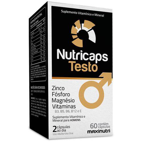 Nutricaps Testo Maxinutri - Aumento da Testosterona - 60 Cápsulas