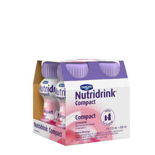 Nutridrink Compact Protein Morango (kit com 4 Unds/125ml) - Danone Enteral