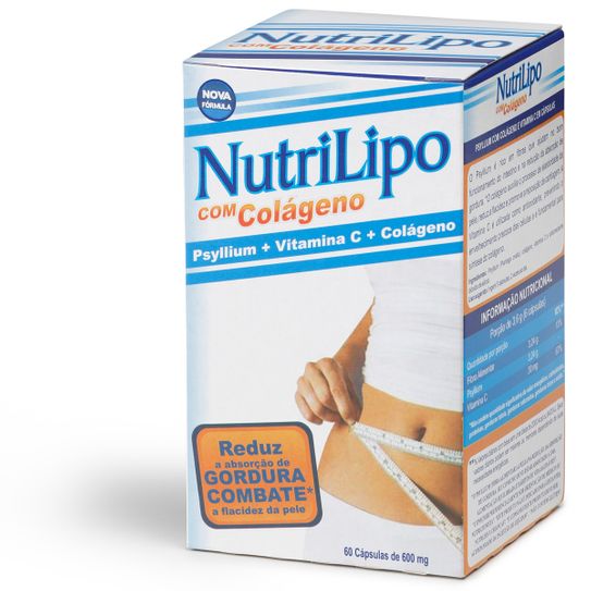 Nutrilipo Psyllium + Vitamina C + Colageno com 60 Cápsulas Gelatinosas Dura