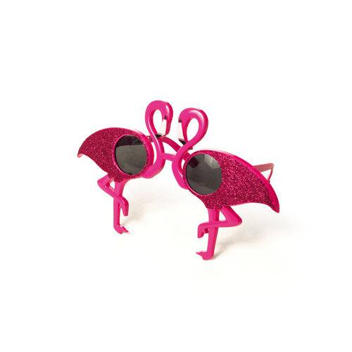 Óculos Acessório Carnaval Casal Flamingo com Glitter Rosa