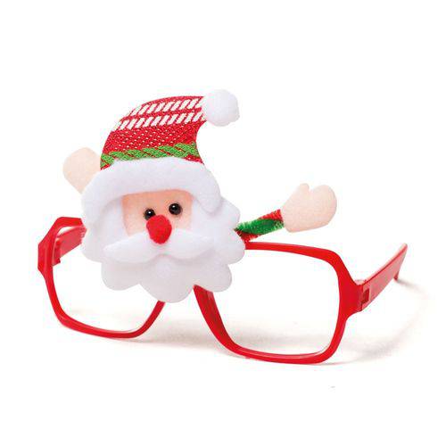 Óculos C/papai Noel Decoração Natal 10cm Colorido