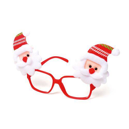 Óculos C/papai Noel Decoração Natal 12cm Colorido