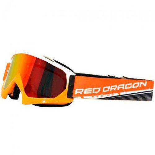 Óculos Capacete MotoCross Red Dragon YH-16 Lj1 Laranja Lente Semi-espelhada YH-16LJ1