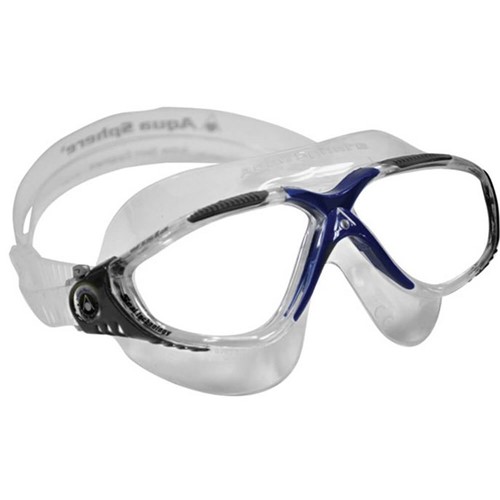 Óculos de Natação Aqua Sphere Máscara Vista Lente Transparente Azul
