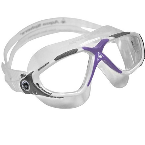 Óculos de Natação Aqua Sphere Máscara Vista Lente Transparente Branco/Lilás