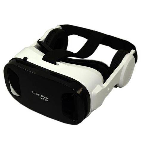 Óculos de Realidade Virtual 3D Goal Pro Vr Z6 com Fone de Ouvido - Preto/Branco
