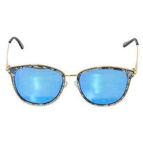 Óculos de Sol Feminino Armação Efeito Marmorizado Lente Azul AZUL