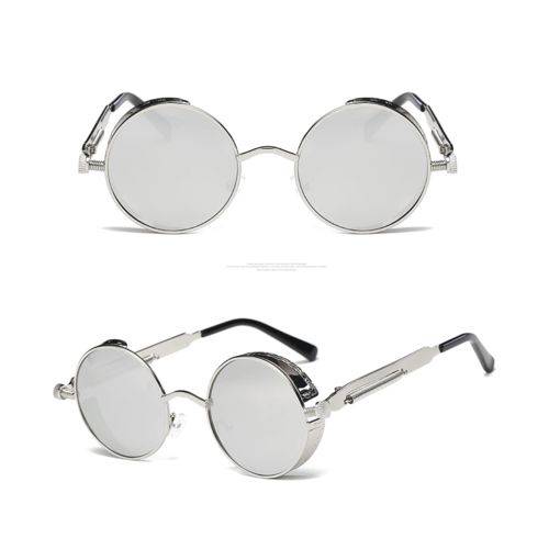 Óculos de Sol Redondo Haste com Mola Vintage Retrô John Lennon - Gótico