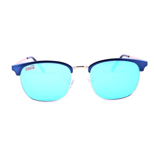 Óculos de Sol Unissex Azul e Dourado - Lente Azul Espelhada
