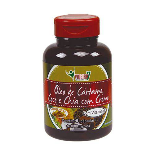 Óleo de Cártamo+coco+chia+cromo+vitamina e 1000mg 60 Cápsulas - Videira 7
