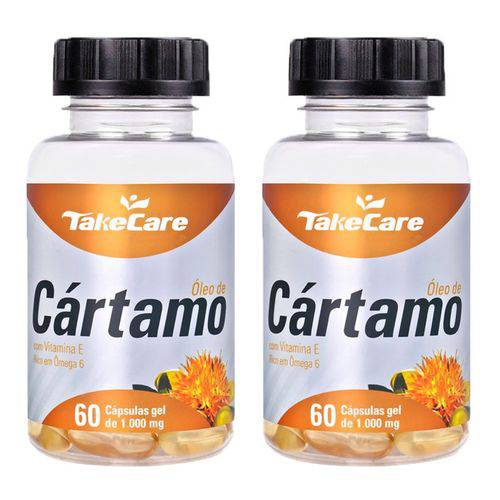 Óleo de Cártamo com Vitamina e - 2 Un de 60 Cápsulas - Take Care