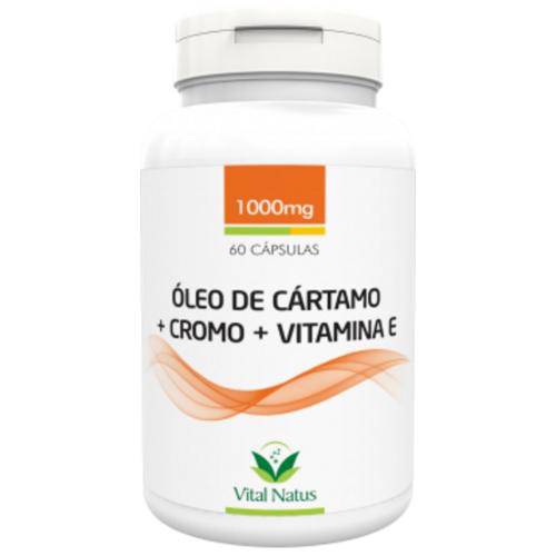 Óleo de Cártamo + Cromo + Vitamina e - 60 Cápsulas de 1000mg - Vital Natus