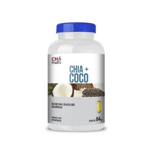 Óleo de Chia + Óleo de Coco 1000Mg Chá Mais 60 Cápsulas