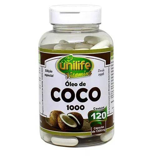 Oleo de Coco 1000 Unilife - 120 Cápsulas 1200mg