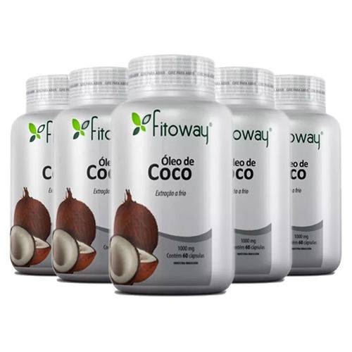 Óleo de Coco 1000mg - 5x 60 Cápsulas - Fitoway