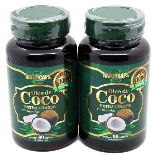 Oleo de Coco 60 Capsulas Naturcaps - 2 Potes