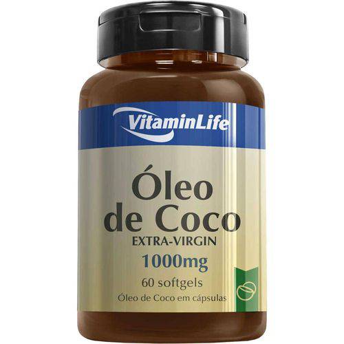 Óleo de Coco Extra Virgem 1000mg - VitaminLife - 60 Softgels