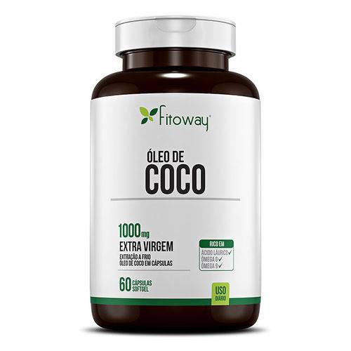 Óleo de Coco Extra Virgem Fitoway 1000mg C/ 60 Cápsulas