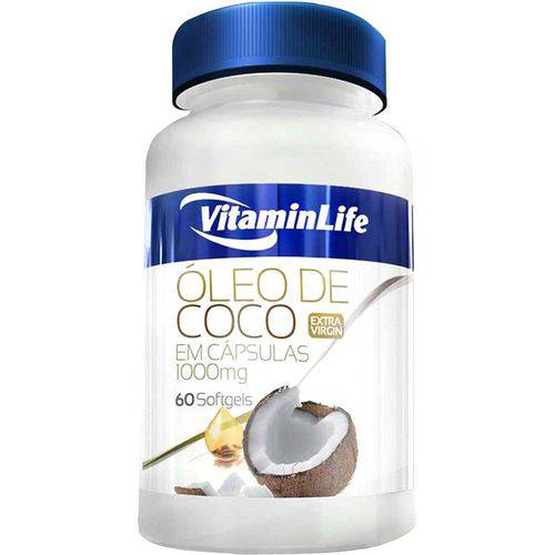 Óleo de Coco Extra Virgin 1000mg com 60 Softgels - Vitaminlife
