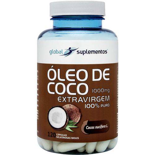 Óleo de Coco Extravirgem 100% Puro 1000mg (120caps) - Global Suplementos