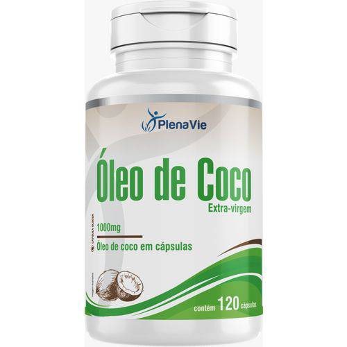 Óleo de Coco Extravirgem 1000mg - Frasco Econômico 120 Cápsulas - Plenavie