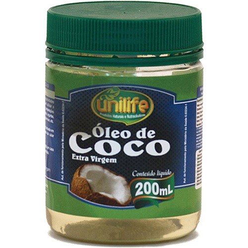 Óleo de Coco Líquido Extra Virgem 200ml - Unilife