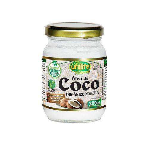 Óleo de Coco Orgânico Extra Virgem 200ml - Unilife -