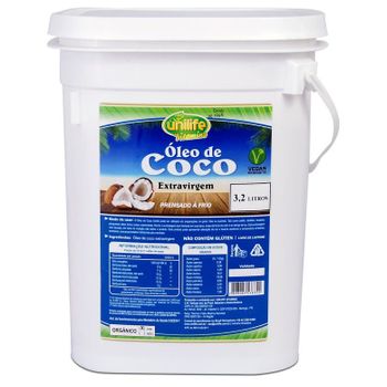 Óleo de Coco Orgânico Extra Virgem Unilife 3,2 Litros