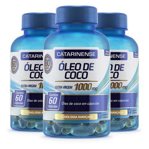 Óleo de Coco - 3 Un de 60 Cápsulas - Catarinense